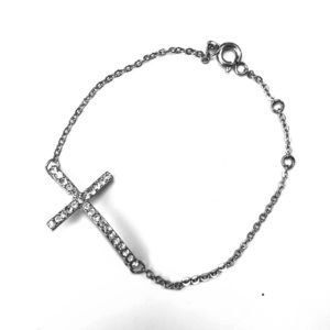 Rhinestone Cross Bracelet
